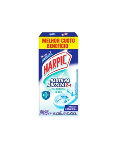 HARPIC PASTILHA 2EM1 CLORO 9G C/3