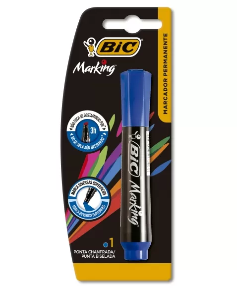 MARCADOR BIC PERMANENTE AZUL BL