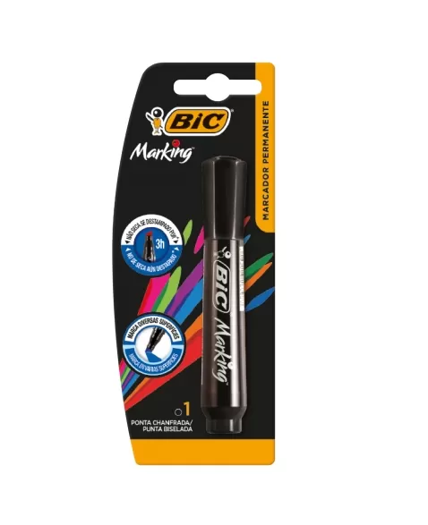 MARCADOR BIC PERMANENTE PRETO BL