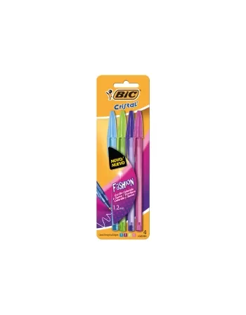 CANETA BIC FASHION COLORIDA C/4UN BL