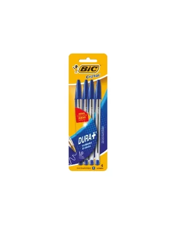 CANETA BIC DURA+ C/4UN AZ/PT/VM/AZ BL