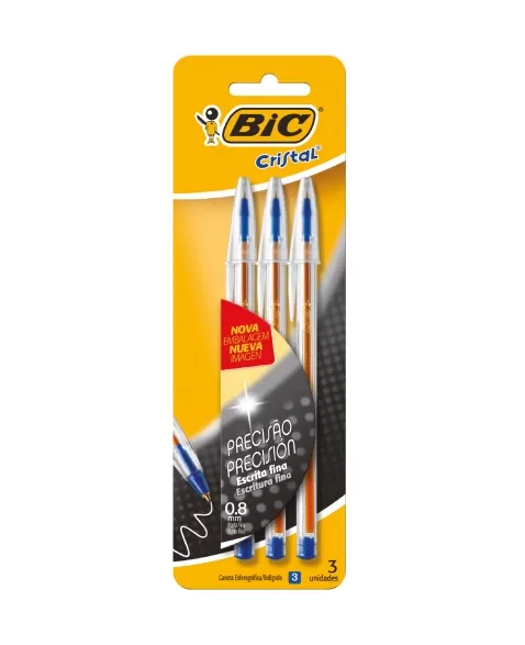 CANETA BIC PRECISAO AZ C/3UN BL