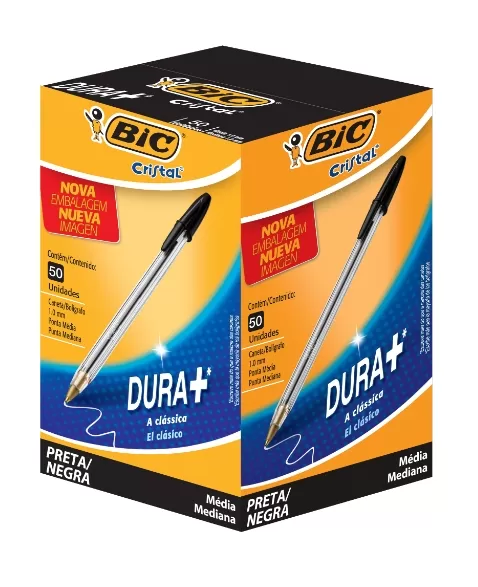 CANETA BIC DURA+ PRETA C/50UN