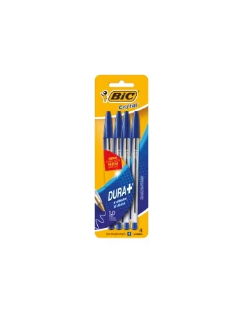 CANETA BIC DURA+ C/4UN AZ/PT/VM/VD BL