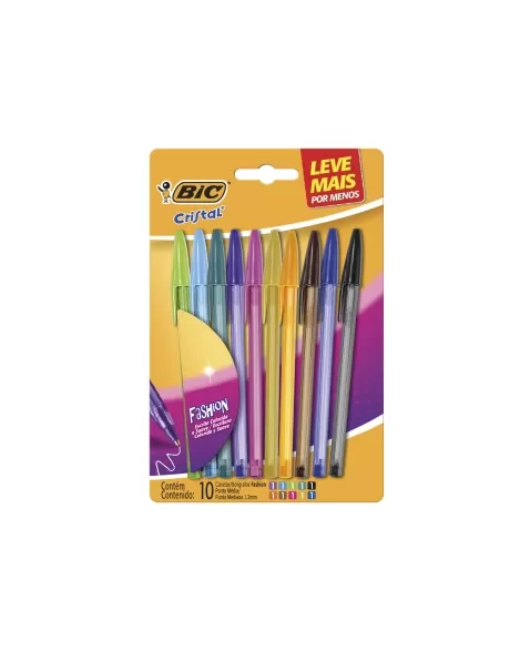 (P)CANETA BIC CRYSTAL SORT C/10 LV+ PG-