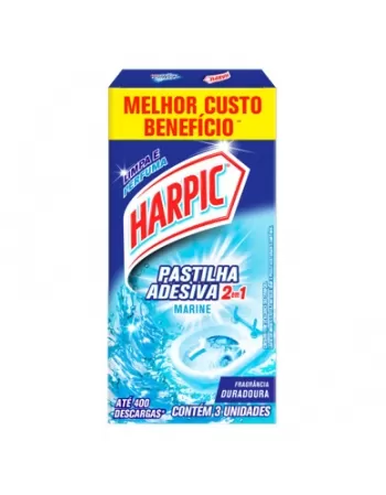 HARPIC PASTILHA ADESIVA 2EM1 MARINE