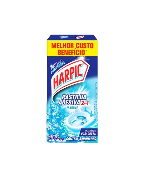 HARPIC PASTILHA ADESIVA 2EM1 MARINE