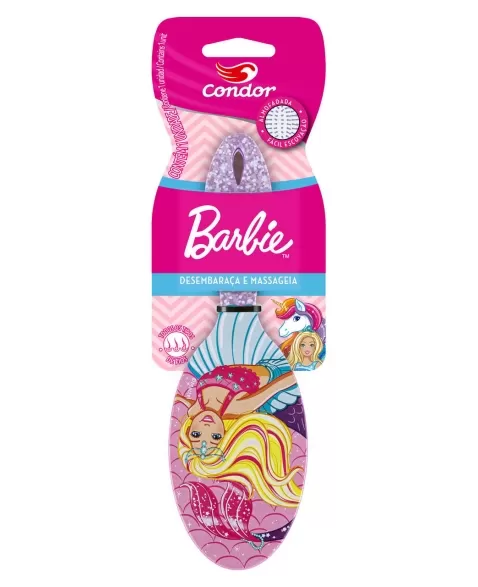 ESCOVA PARA CABELOS ALMOFADADA OVAL BARBIE CONDOR