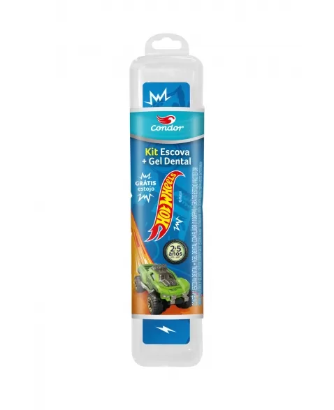 (P)ESCOVA DENTAL+GEL KIDS HOT WHEELS C/ ESTOJO