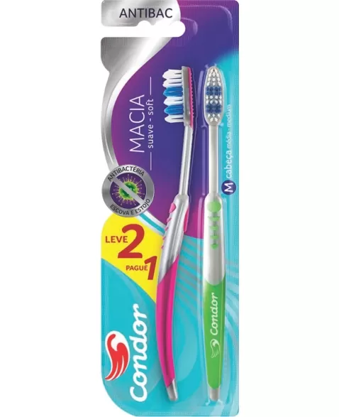 (P)ESCOVA DENTAL CONDOR ANTIBAC MACIA L2P1