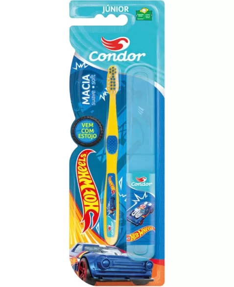 ESCOVA DENTAL JUNIOR HOT WHEELS MACIA C/ ESTOJO CONDOR