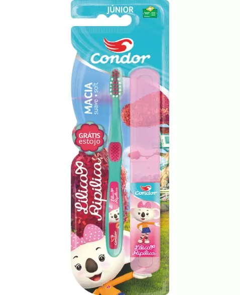 ESCOVA DENTAL JUNIOR LILICA RIPILICA MACIA C/ ESTOJO CONDOR