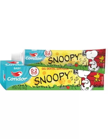 GEL DENTAL BABY SNOOPY SEM FLUOR MORANGO 50G