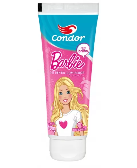 GEL DENTAL CONDOR BARBIE COM FLUOR BUBBLE GUM 100GR