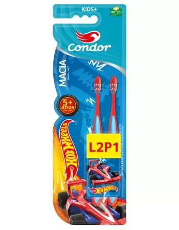 (P)ESCOVA DENTAL KIDS+ CONDOR HOT WHEELS MACIA L2P1