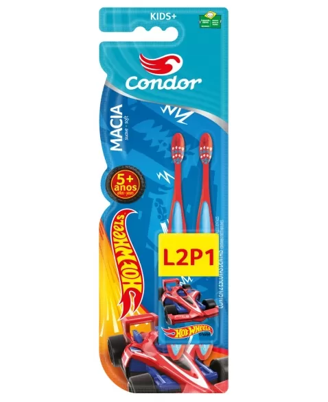 (P)ESCOVA DENTAL KIDS+ CONDOR HOT WHEELS MACIA L2P1