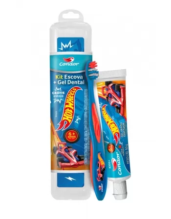 (P)ESCOVA DENTAL+GEL KIDS+HOT WHEELS C/ ESTOJO