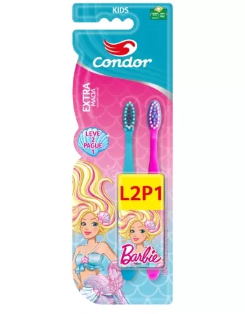 (P)ESCOVA DENTAL CONDOR KIDS BARBIE EXTRAMACIA L2P1