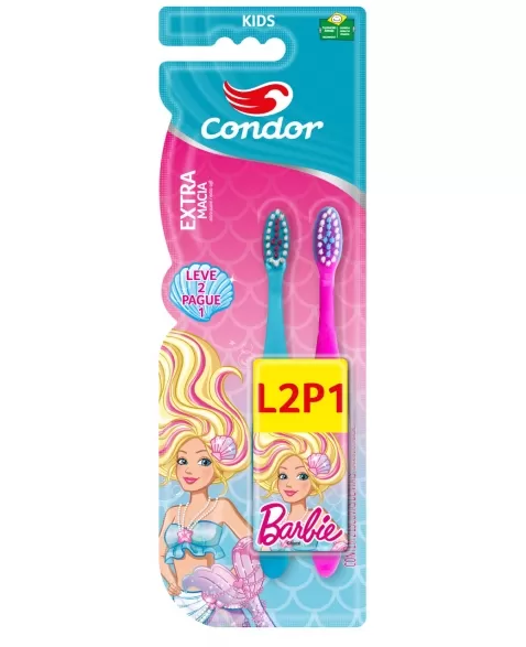 (P)ESCOVA DENTAL CONDOR KIDS BARBIE EXTRAMACIA L2P1