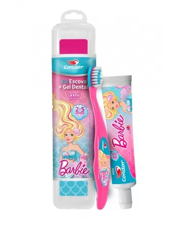 (P)ESCOVA DENTAL+GEL KIDS BARBIE C/ ESTOJO