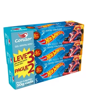 (P)GEL DENTAL KIDS+ CONDOR HOT WHEELS COM FLUOR 50G L3P2