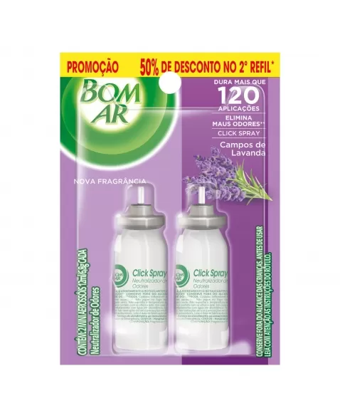 (P)BOM AR CLICK SPRAY LAV 12ML 50% DESC 2º REF