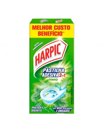 HARPIC PASTILHA 2EM1 PINHO 9G C/3