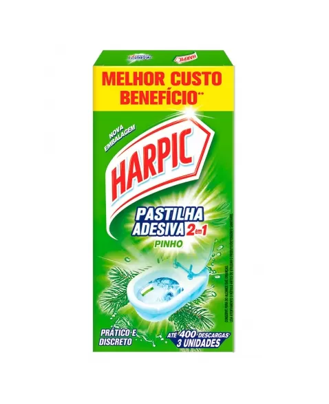 HARPIC PASTILHA 2EM1 PINHO 9G C/3