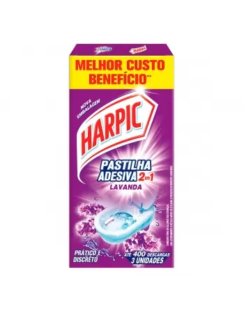 HARPIC PASTILHA 2EM1 LAVANDA 9G C/3