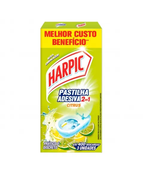 HARPIC PASTILHA 2EM1 CITRUS 9G C/3